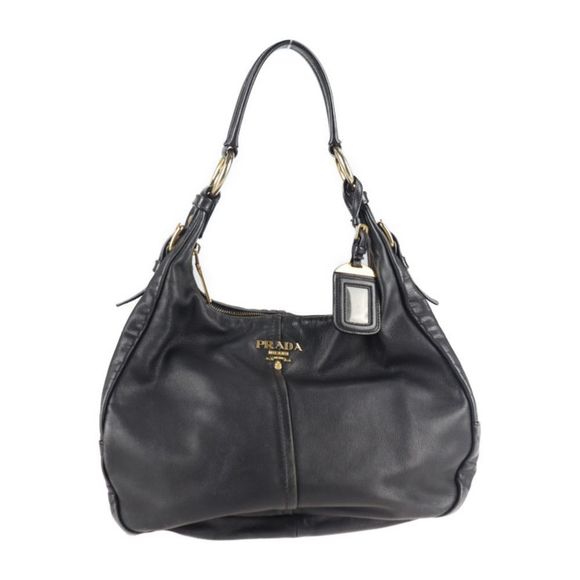 Prada Shoulder Bag Calf Black Semi-Shoulder - Picture 1 of 9